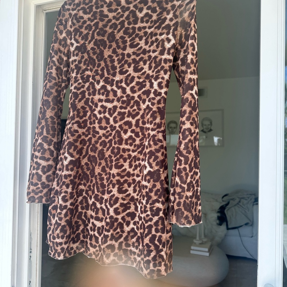 Leopard Print Backless Dress